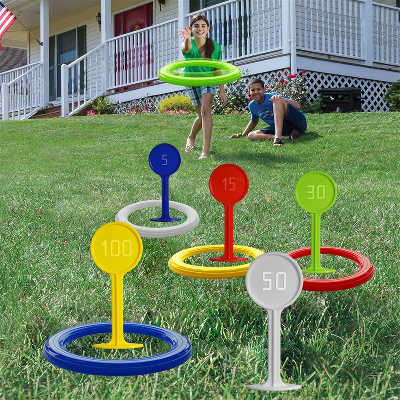 Kids Outdoor Yard - Jeu de lancer d'anneaux en plastique