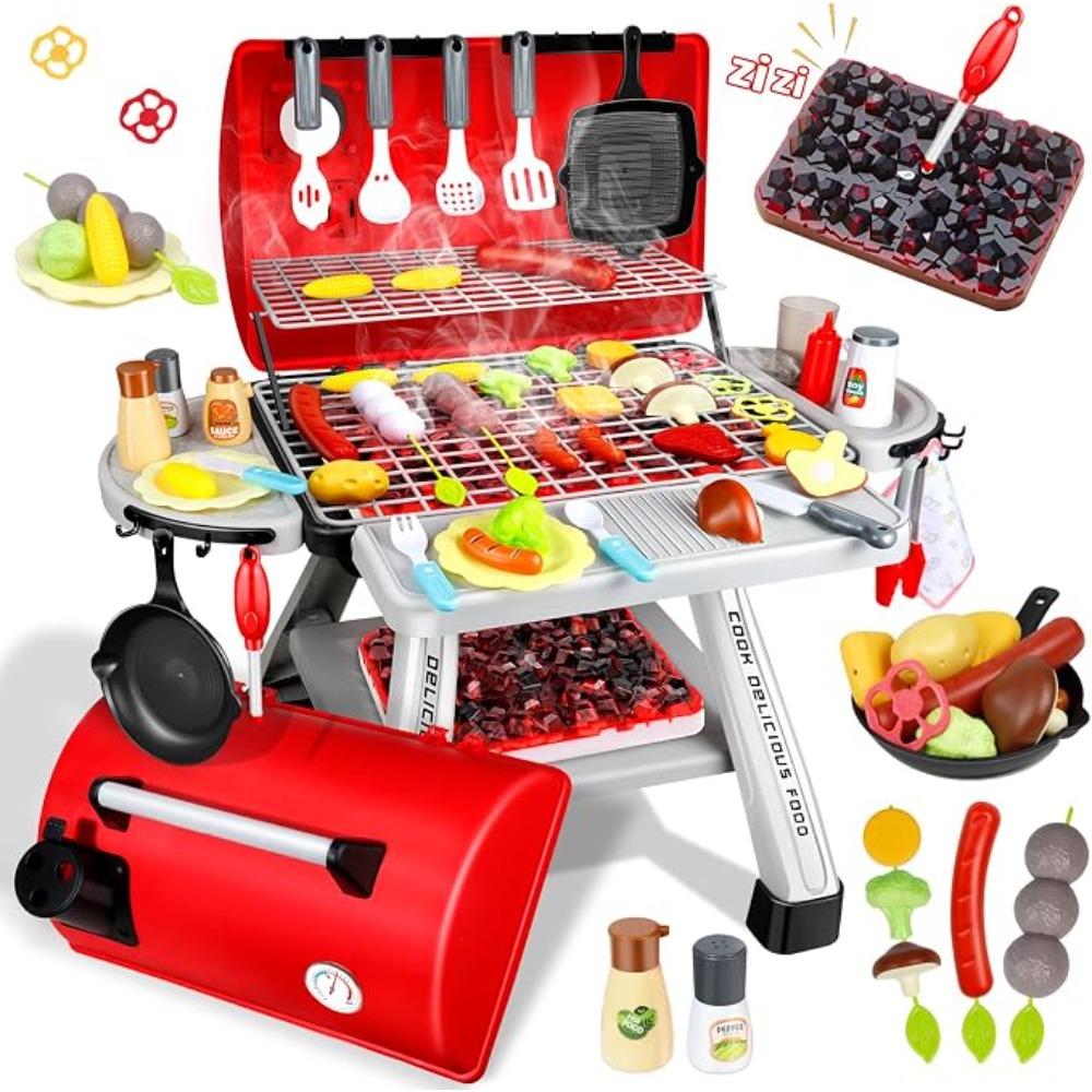 Kids Outdoor Bbq - Ensemble de jouets barbecue pour enfants,