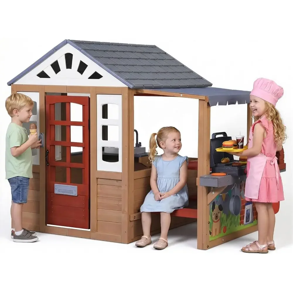Kids Outdoor Bbq - Maison de jeu en bois pour