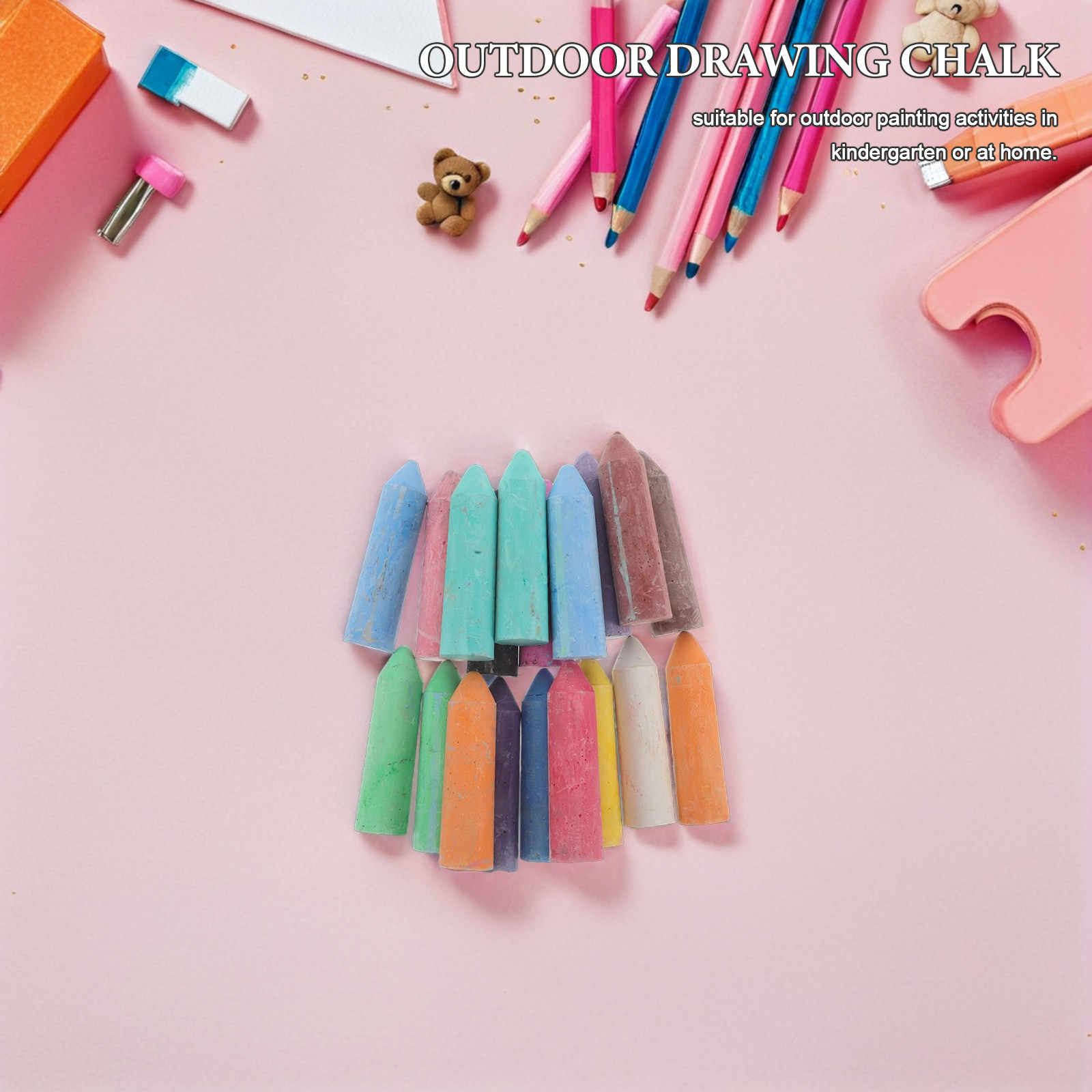 Kids Outdoor Chalkboard - 20 craies géantes lavables pour enfants,