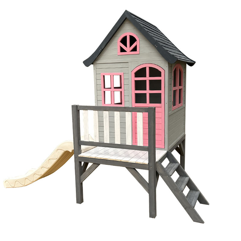 Kids Outdoor Doll House - Maison de bûches pour enfants, arbre,