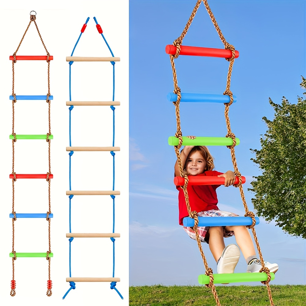 Kids Outdoor Climbing Structure - 1 pièce Échelle d'escalade et balançoire