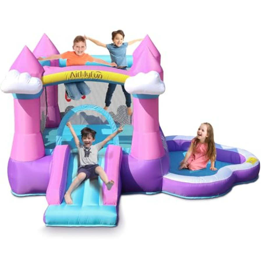 Kids Outdoor Pool - Structure gonflable rose pour enfants de