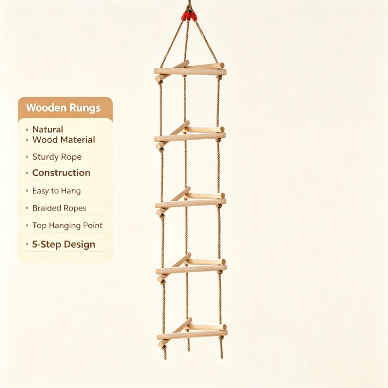 Kids Outdoor Ladder - Échelle à corde triangulaire en bois