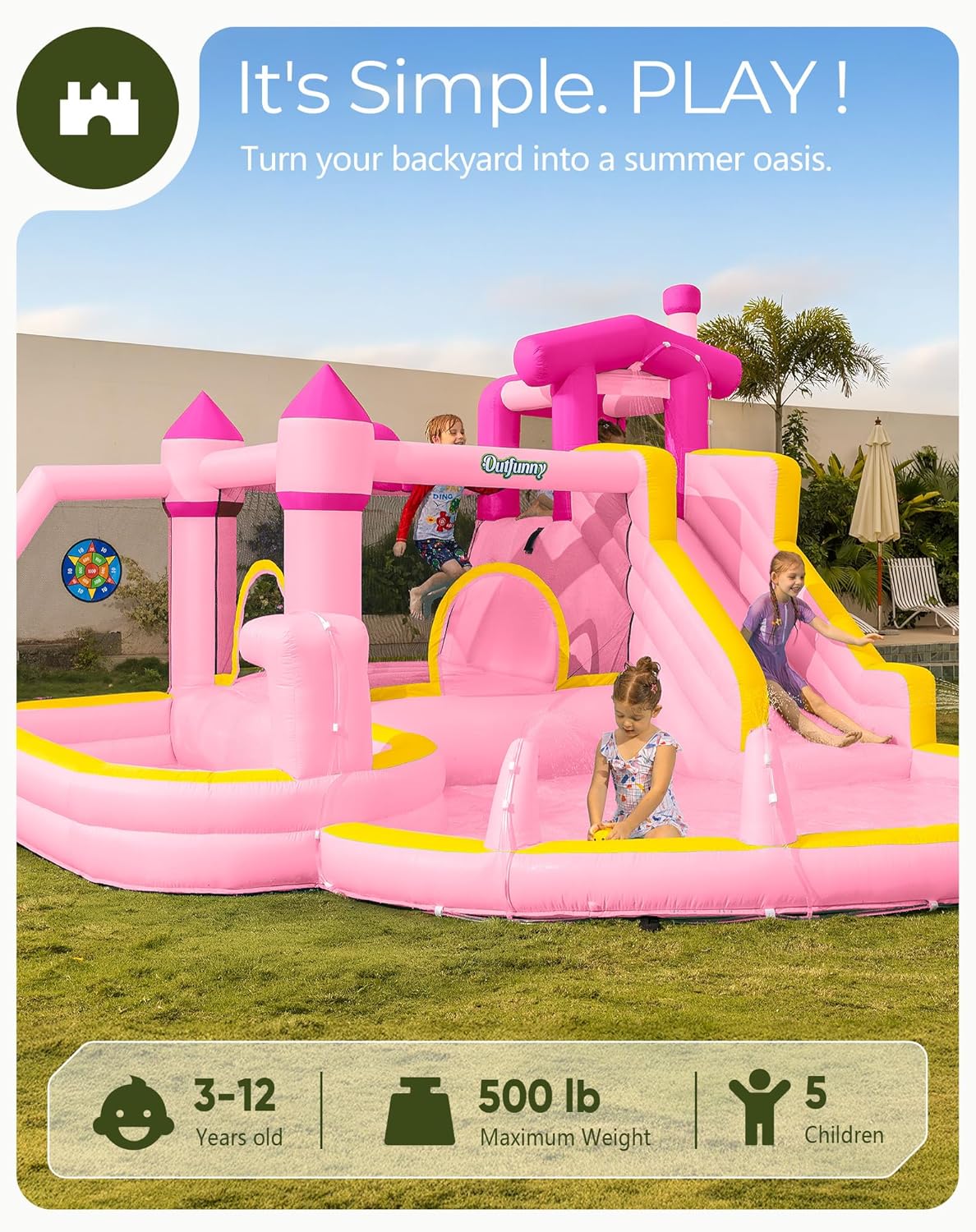Toboggan aquatique gonflable r - Kids Outdoor Pool avis et prix