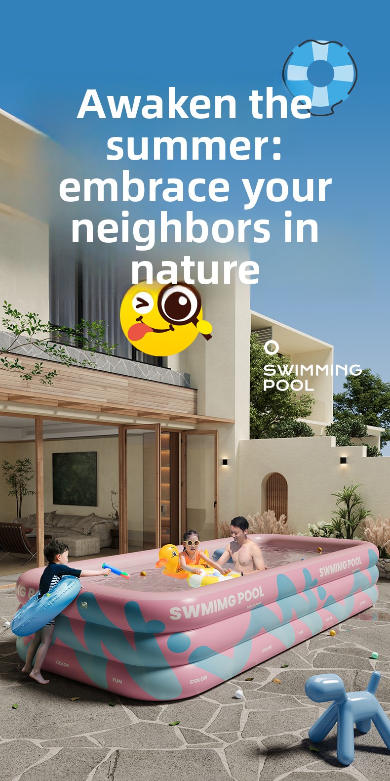 Piscine gonflable avec parasol - Kids Outdoor Pool avis et prix